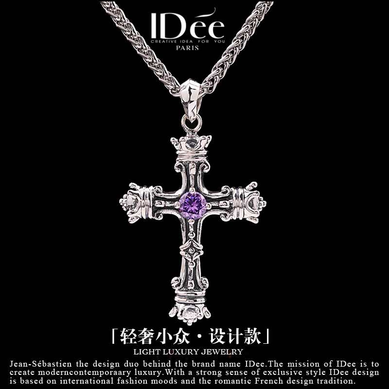 法国idee泰银银项链男潮男吊坠