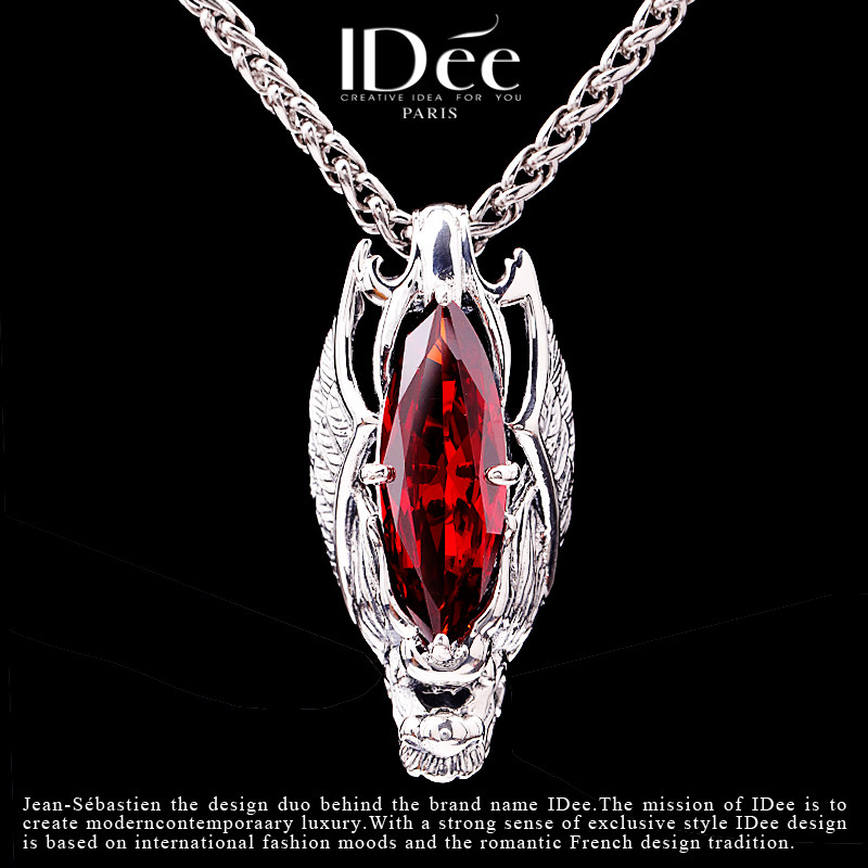 法国IDee龙头泰银项链男时尚复古个性吊坠925纯银配饰品轻奢小众