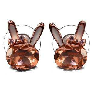 法国IDee生肖黄水晶兔子耳钉女小众设计气质耳坠个性饰品创意礼物