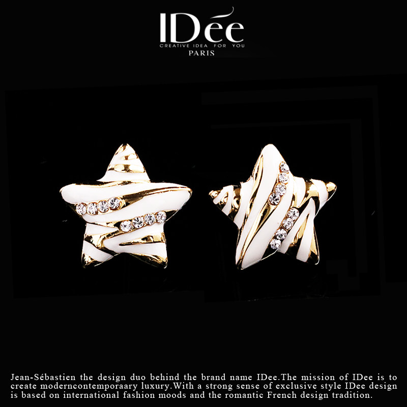 法国IDee星星耳钉男女甜美钻耳饰情侣款耳坠嘻哈潮牌轻奢小众设计