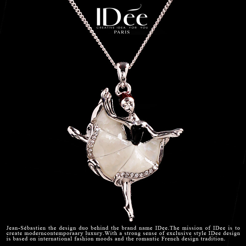 法国IDee芭蕾女孩项链女夏小众锁骨链潮牌吊坠设计感饰品轻奢潮牌