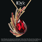 法国IDee缪斯酒色项链女法式 长款 毛衣链轻奢小众感红宝石配饰品