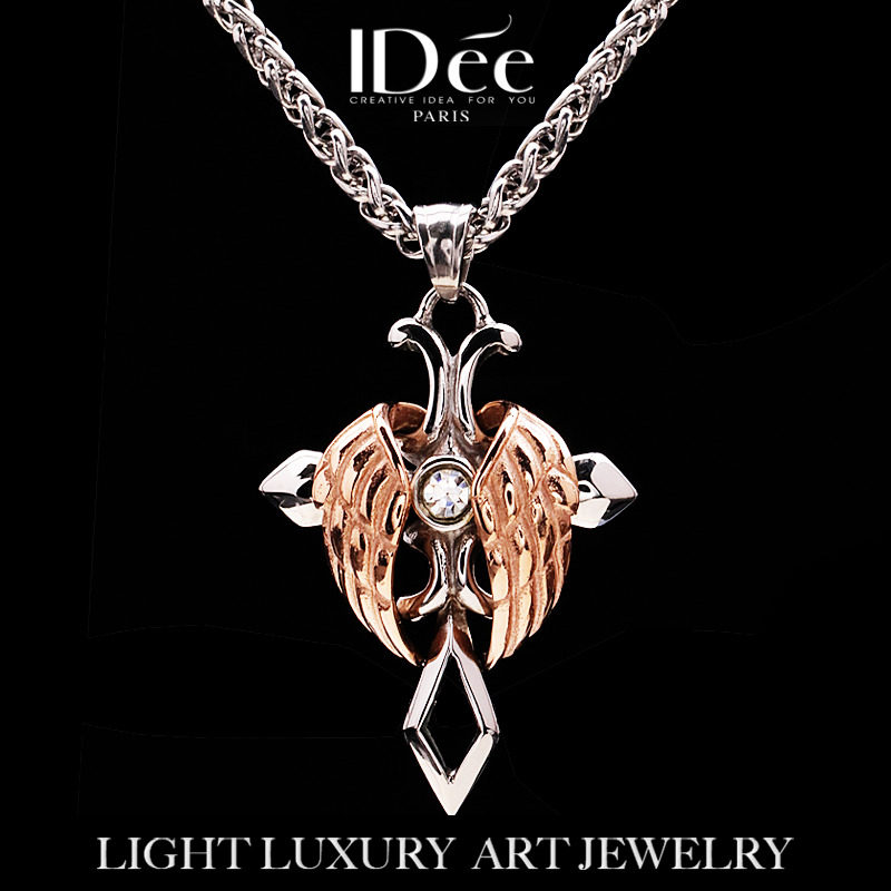 法国IDee十字架项链男时尚潮男耶稣吊坠嘻哈个性挂件银色饰品潮牌