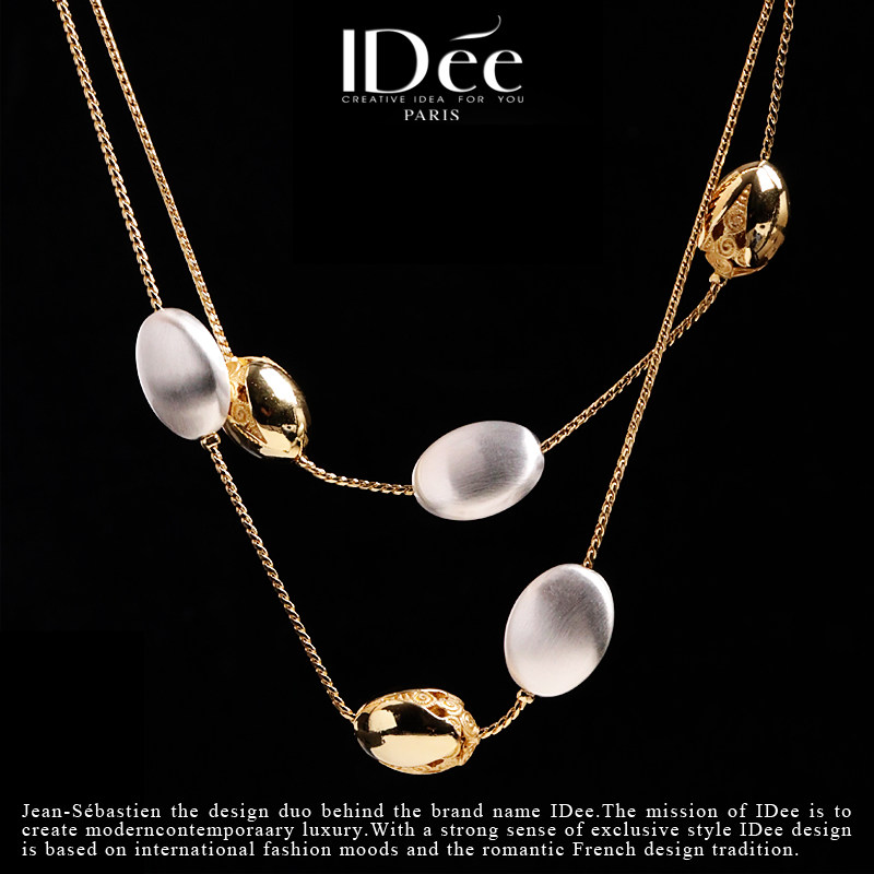 法国IDee梦境时尚毛衣项链女长款毛衣链18K金色潮牌个性轻奢小众