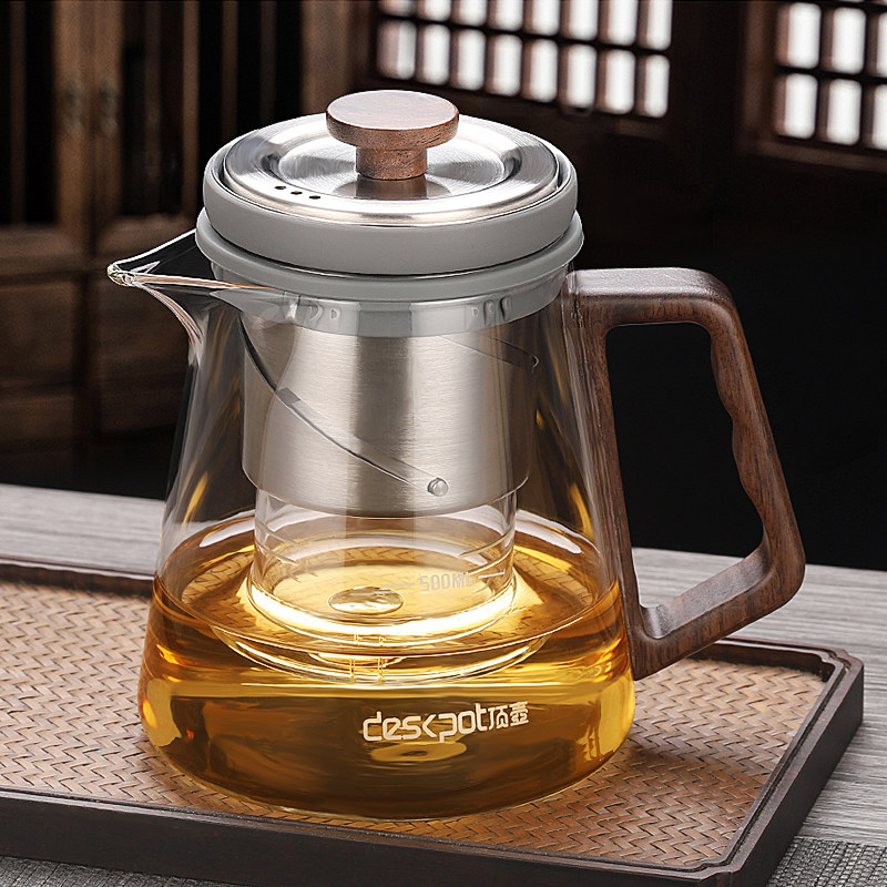 顶壶全玻璃飘逸杯办公室家用升降泡煮茶壶茶水分离可电陶炉煮茶