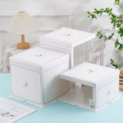 新款小鹿生日蛋糕盒子包装盒