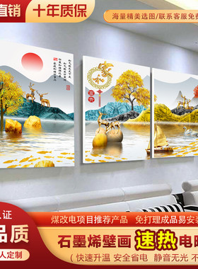 石墨烯碳晶墙暖壁画电暖器家用节能电暖画取暖器壁挂暖气片电热板