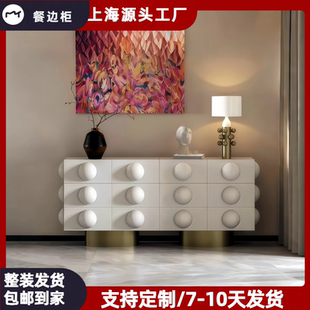 北欧烤漆餐边柜网红实木茶水柜多功能储物柜简约碗柜酒柜橱柜整装