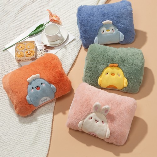 热水袋保护套子毛绒双插手暖手宝套暖宝宝暖水袋布套单卖可爱卡通