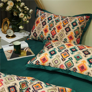 2025年秋冬新品复古美式60支长绒棉贡缎床上用品纯棉双人四件套