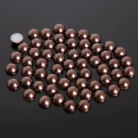 12# темно-коричневый (Abs Pearl, плоское дно, не-пористого полукруглого диаметра около 8 мм, около 200 штук/упаковка)