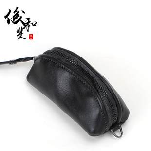 真皮水洗做旧植鞣皮小零钱耳机包 男士 xmyb 复古头层牛皮车钥匙包