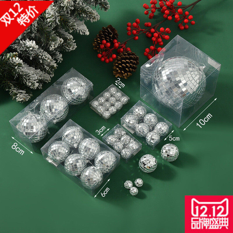 玻璃镜面反光迪斯科球圣诞球酒吧摄影道具l婚庆烘焙蛋糕装饰摆件