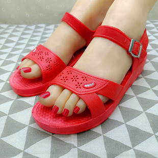 女夏平底凉鞋舒适打工雨天工作车间开车学生青少年纺纱厂线厂凉鞋