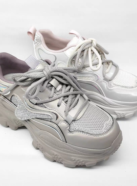 意尔康女鞋2026新款厚底老爹鞋防滑休闲鞋时尚系带6282DD27057U