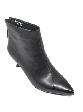 意尔康女鞋2025冬季羊皮女靴时尚百搭高跟鞋粗跟短靴5751AM13660M