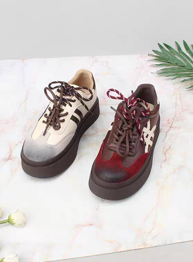 意尔康2025秋季新款女鞋系带休闲鞋厚底舒适运动板鞋5572GD30992Y