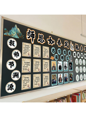 小学国风教师节主题墙环创