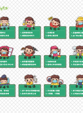 开学季温馨提示疫情环创装饰贴画