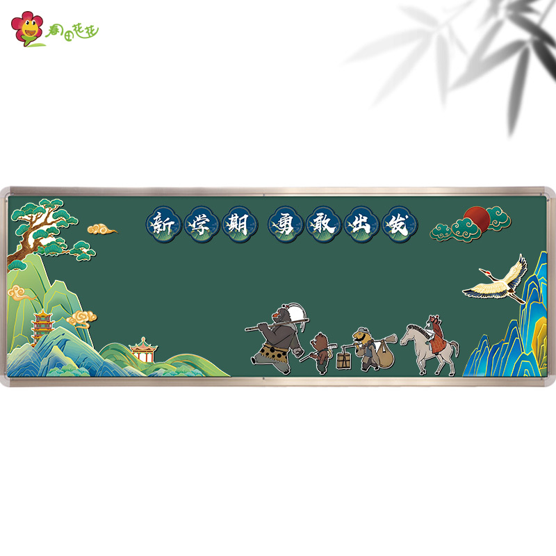 浪浪山小妖怪国风环创主题墙小学黑板报新学期教室布置装饰贴画图片