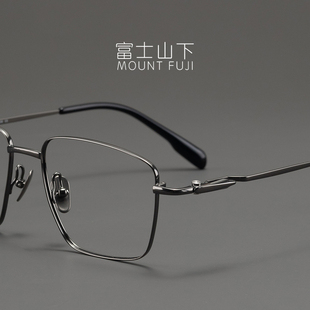 155mm大脸眼镜框男款超轻纯钛眼镜架近视可配男士气质商务方框潮