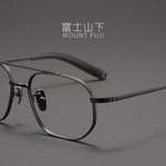 飞行员双梁款眼镜框男款超轻纯钛眼镜架近视男士气质多边形复古框