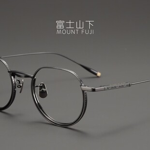设计师款 日本超轻纯钛眼镜架近视女气质高端复古圆框 眼镜框男款