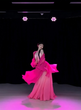 【正版声明】古典舞服 油纸伞 舞月同款渐变大摆裙练功服舞蹈服女