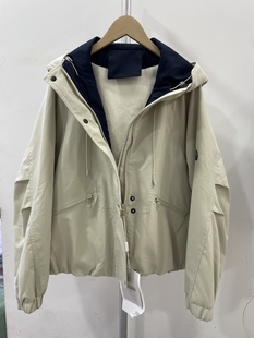 宽松显瘦 新款 佳斯美QK 3B59连帽抽绳加毛短外套女2025秋冬季