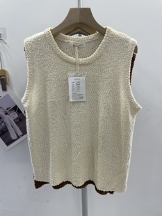 缤典35588韩版秋季新慵懒风圆领纯色休闲显瘦套头无袖针织衫上衣