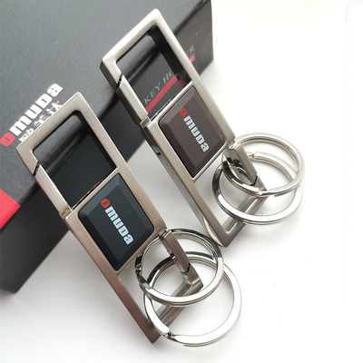 商超同款正品欧美达高档男士腰挂双环钥匙扣创意汽车钥匙链3676