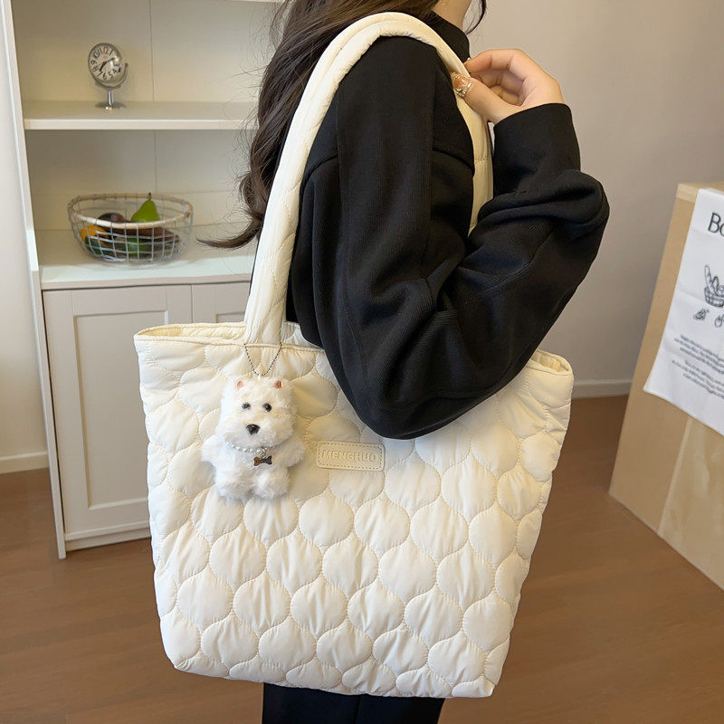 ins风棉服包韩版手提托特包女大容量2024冬季新款单肩包菱格大包,箱包皮具/热销女包/男包,托特包,淘宝优惠券,粉丝福利购,淘宝优惠卷