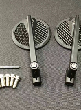 适用踏板车大阳VRF150 VRS125 改装复古炭纤维铝合金后视镜倒车镜