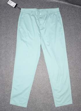 VJ男装夏薄休闲裤 时尚净色上班九分裤 潮牌绿色弹力直筒裤子2509