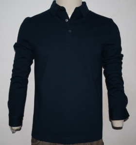 LDBE男装秋冬翻领中厚长袖T恤 上班LOGO绣花t恤商务休闲POLO衫4色