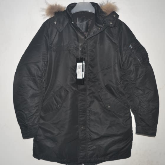 CA男装冬毛领连帽羽绒服羽绒外套