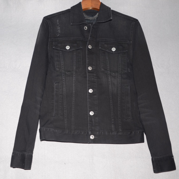 MO男装秋冬翻领牛仔衫茄克衫