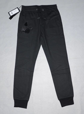 A（31.33男装秋冬厚卫裤 时尚绣花休闲长裤潮牌针织直筒裤子3931