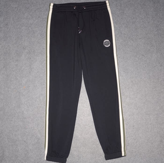 NBN男装春夏中厚卫裤 时尚字母绣花休闲九分裤 潮牌直筒裤子3016