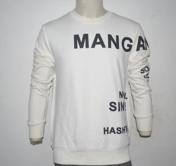 MO男装秋冬圆领卫衣 时尚大字母印花长袖T恤 潮牌白色套头衫1790