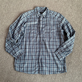 男装 春款 方格上衣衬衣男 休闲格子衬衫 浅色百搭长袖 男士 宽松大码