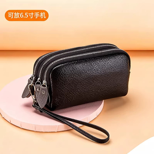 手拿包女真皮质感新款时尚钱包长款时尚气质大容量多层拉链手抓包