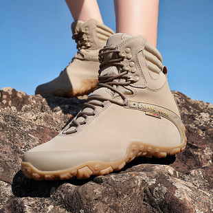 登山鞋男透气高帮防水防滑轻便耐磨沙漠靴女户外运动徒步爬山鞋女