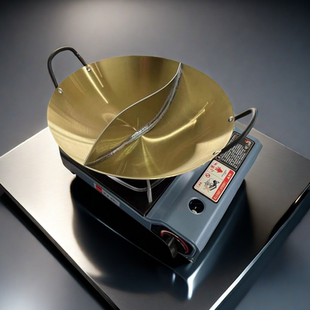 地摊野火锅锅商用不锈钢鸳鸯外摆圆底卡式炉锅商用户外专用新款