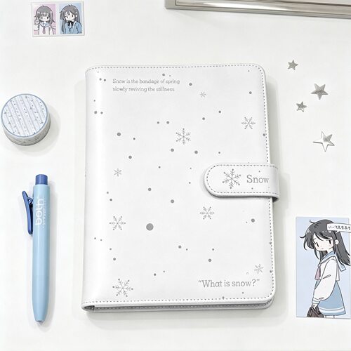 A5简约雪花PU卡册四宫格收纳册