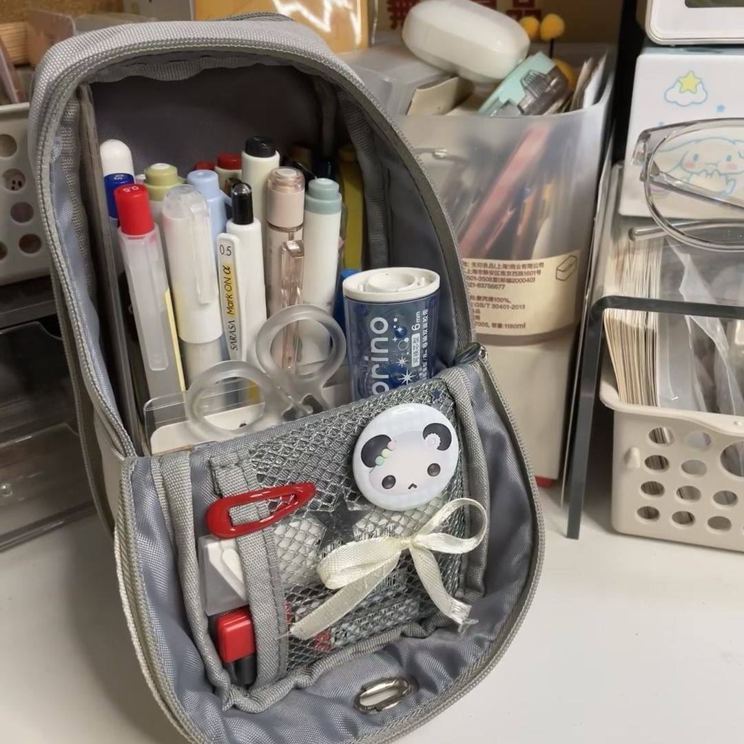 站立笔袋创意大容量多功能收纳学生小众桌面整理文具收纳盒文具盒,文具电教/文化用品/商务用品,笔袋,淘宝优惠券,粉丝福利购,淘宝优惠卷