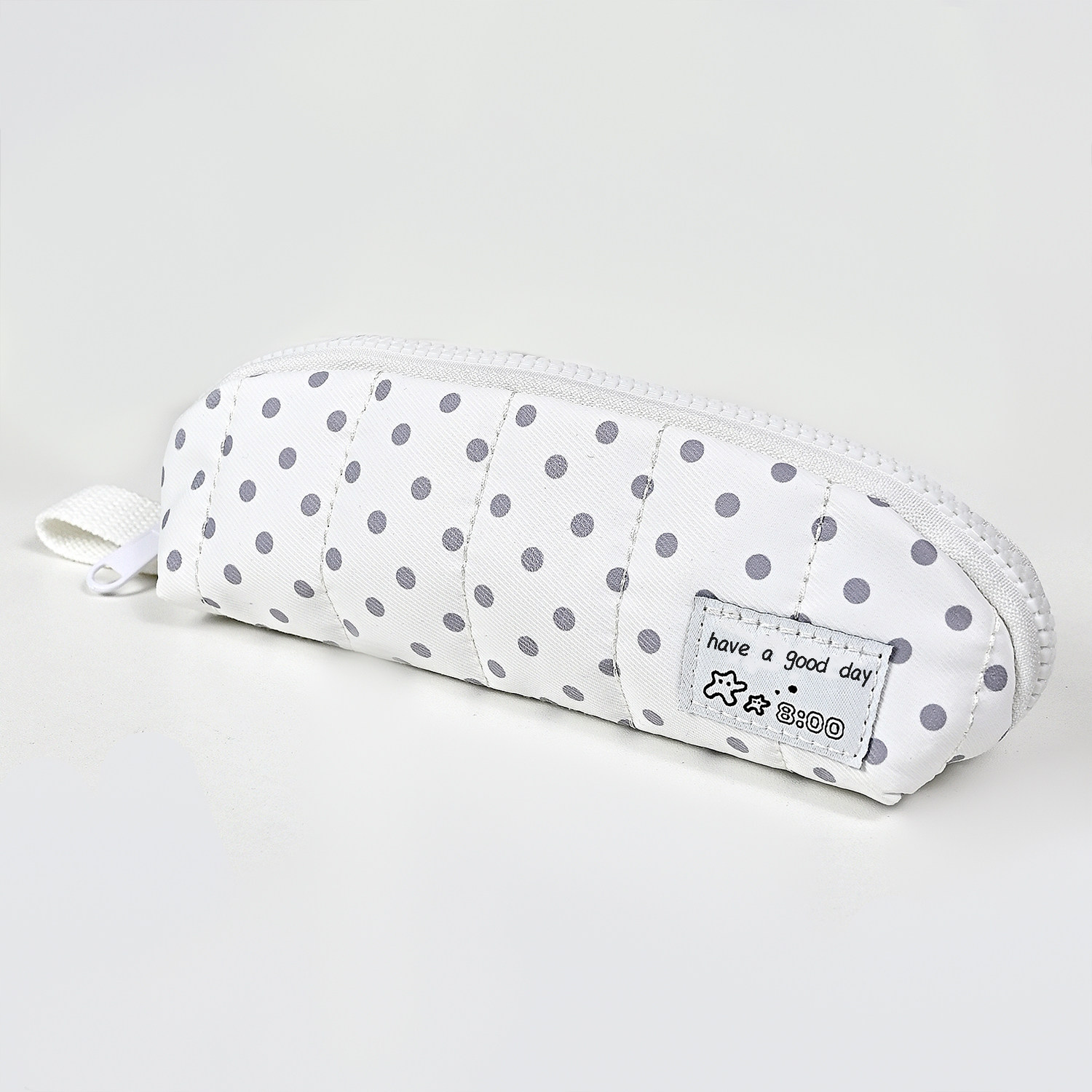 韩系白灰波点笔袋简约耐脏大容量初中高中生文具盒便携高颜值学生
