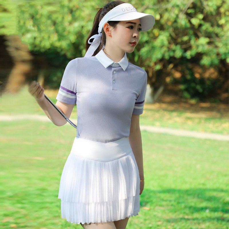 高尔夫女装服装套装裙t恤高尔夫球服装衣服女士白色半身裙golf