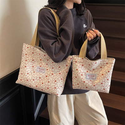 大容量碎花帆布包女单肩包手提袋