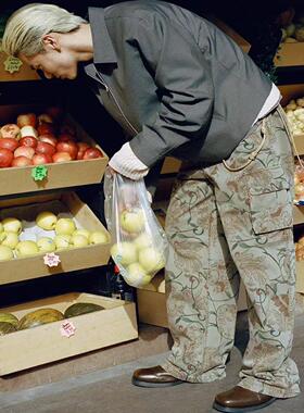 Our Legac* 26新款花卉棕色休印花Mount Cargo休闲工装裤男女同款